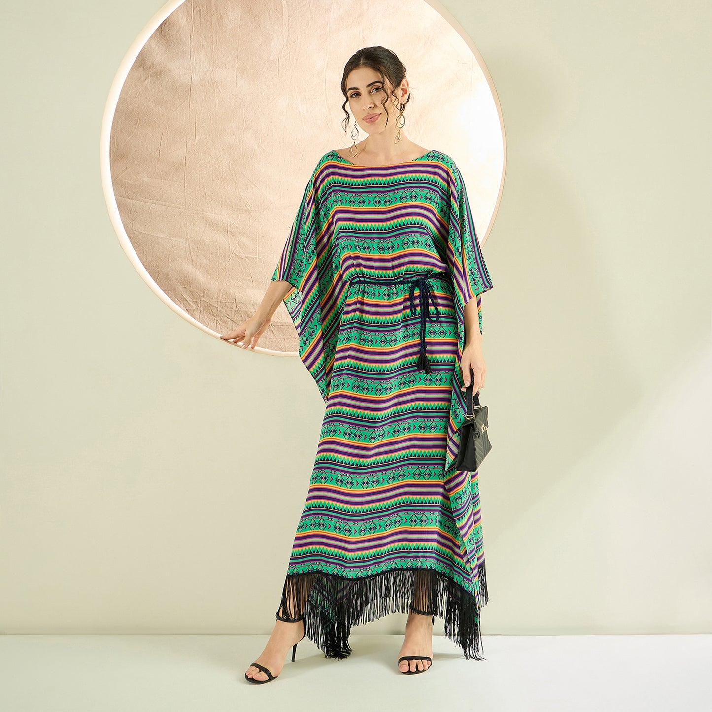 Green Aztec Poncho Dress