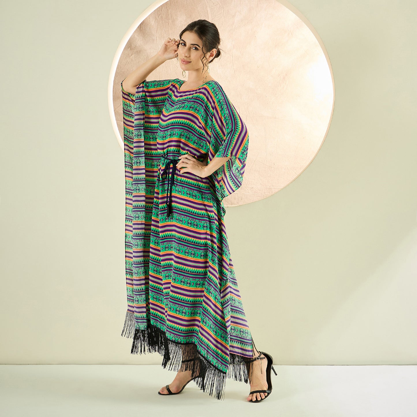 Green Aztec Poncho Dress