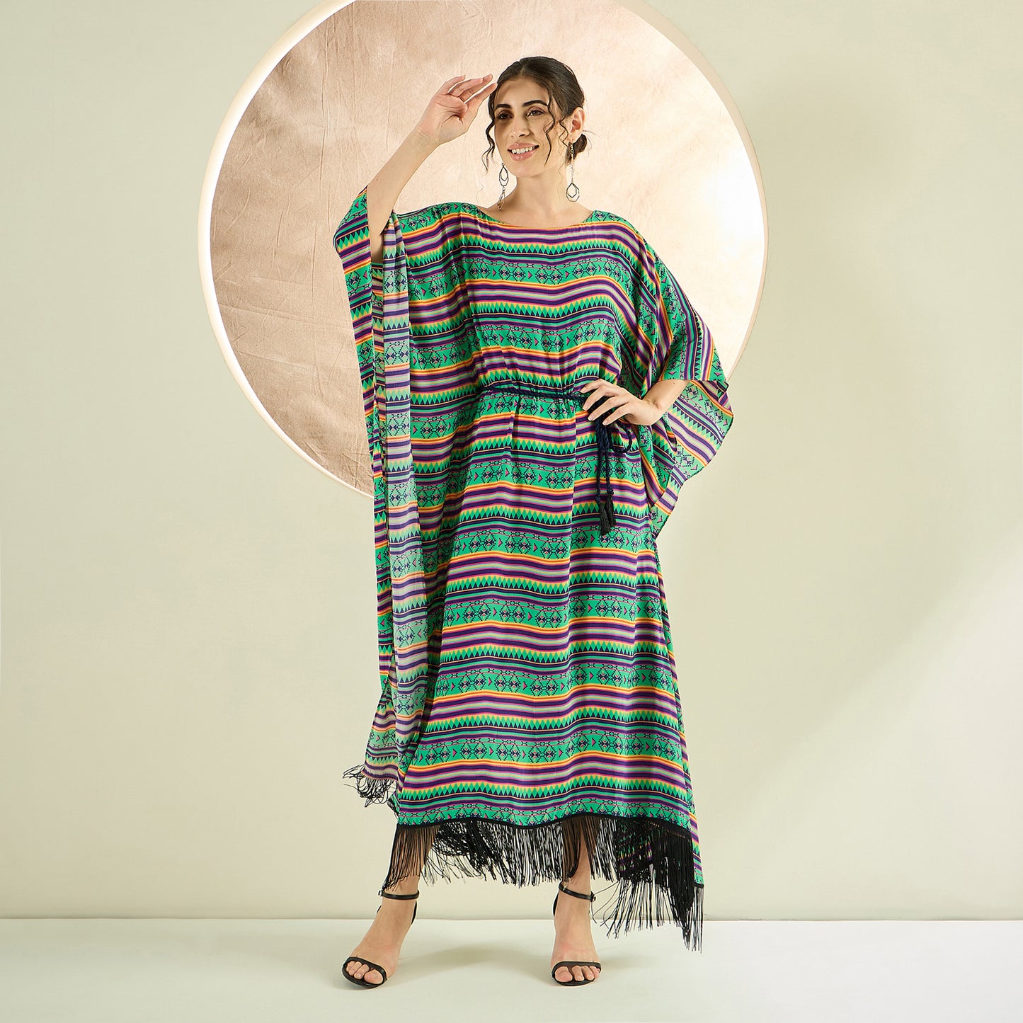 Green Aztec Poncho Dress