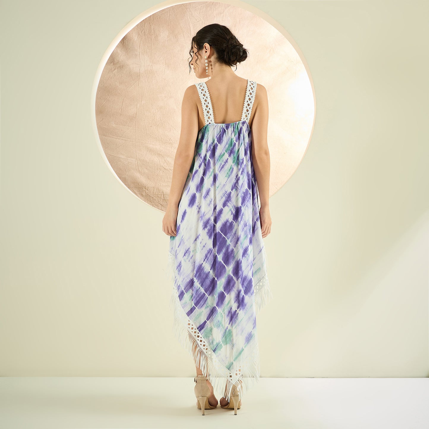 Purple and Green Tie-Dye Handkerchief Dress