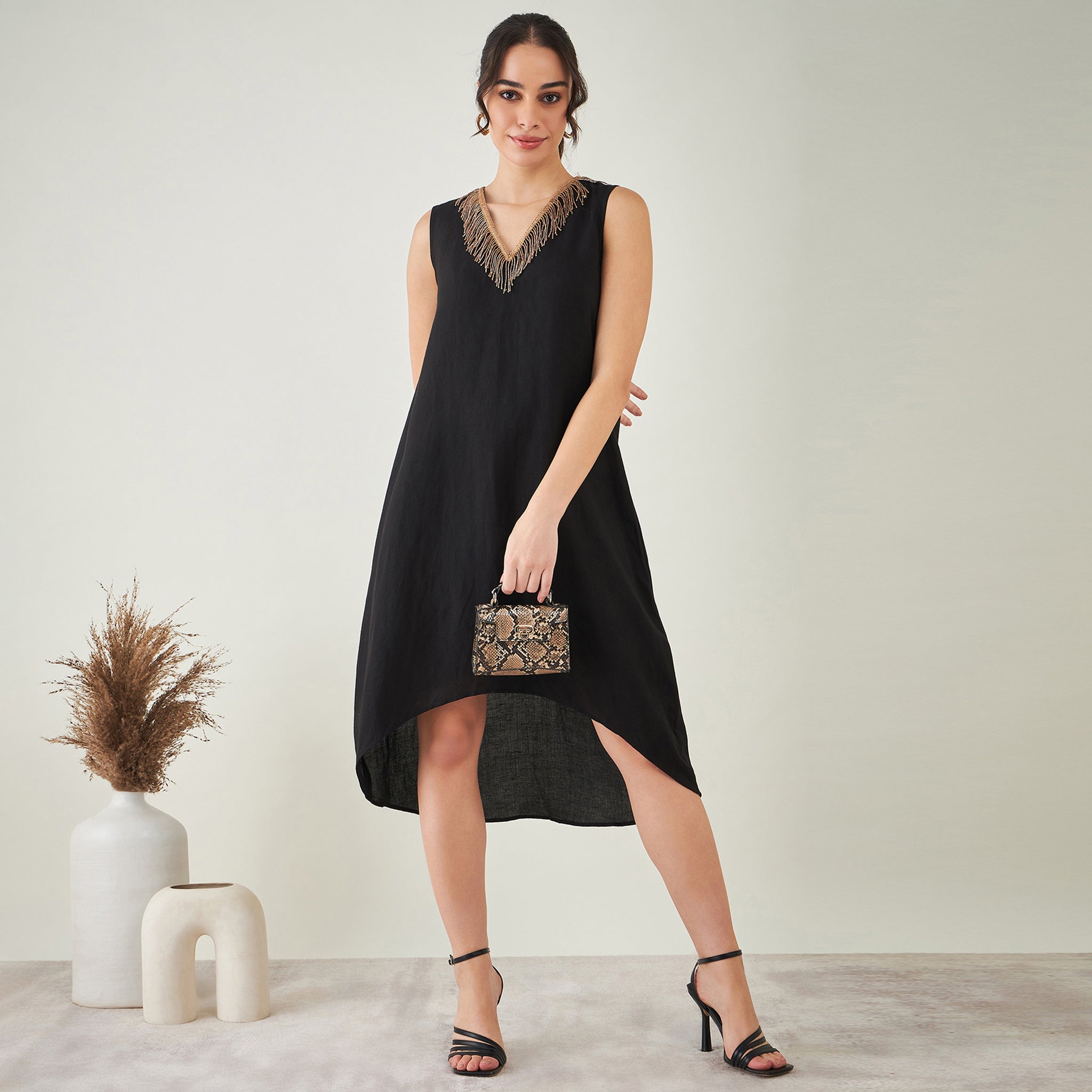 Buy Michael Kors Women Black Midi A Line Dress Online - 672947 | The  Collective