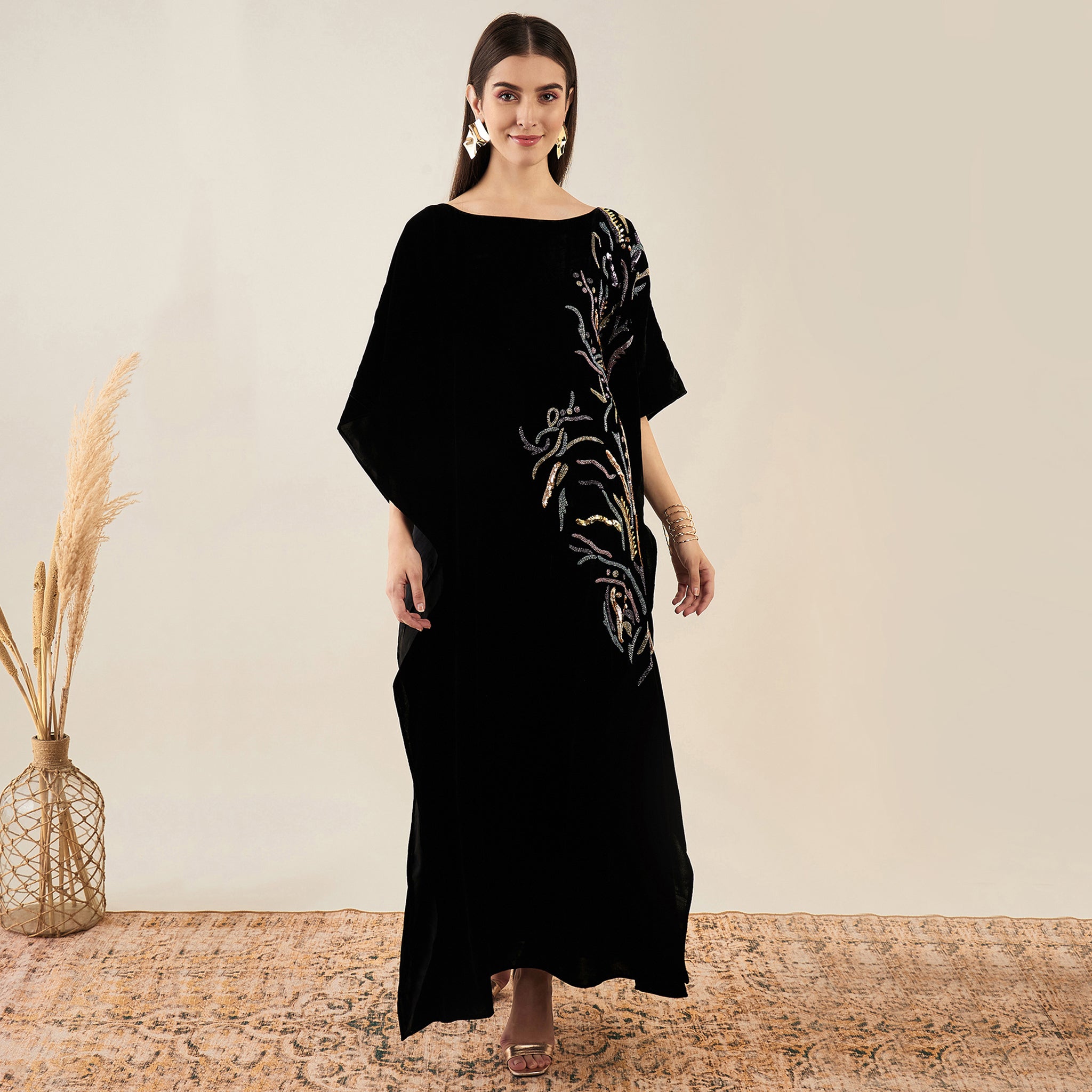 kipek Women Kaftan Black Dress - Buy kipek Women Kaftan Black Dress Online  at Best Prices in India | Flipkart.com