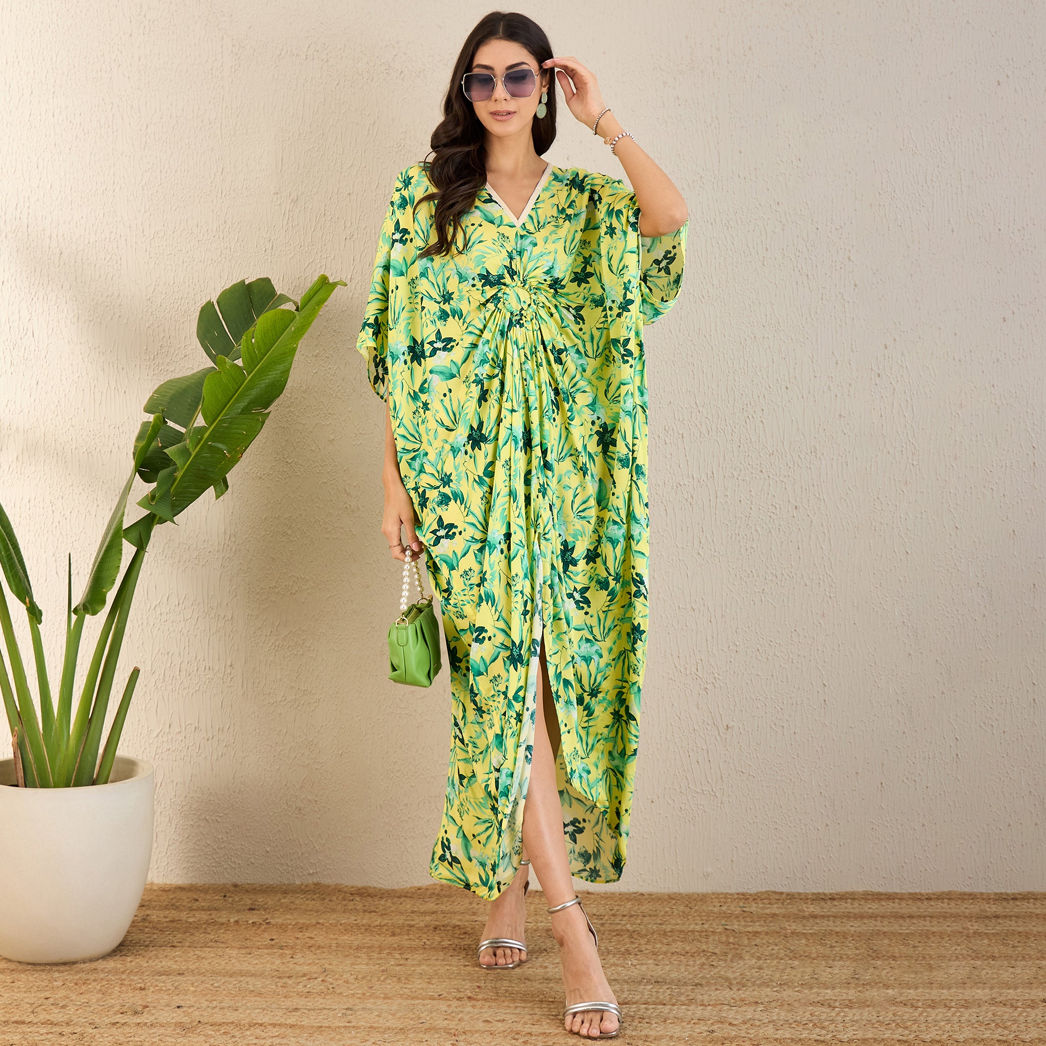 Indian Floral Kaftan Dress, Beach Wear Dresses, Tie Dye Dress, Vatican Dress, retailer Maxi Dress, Resort Wear, Slow Fashion Caftan dress