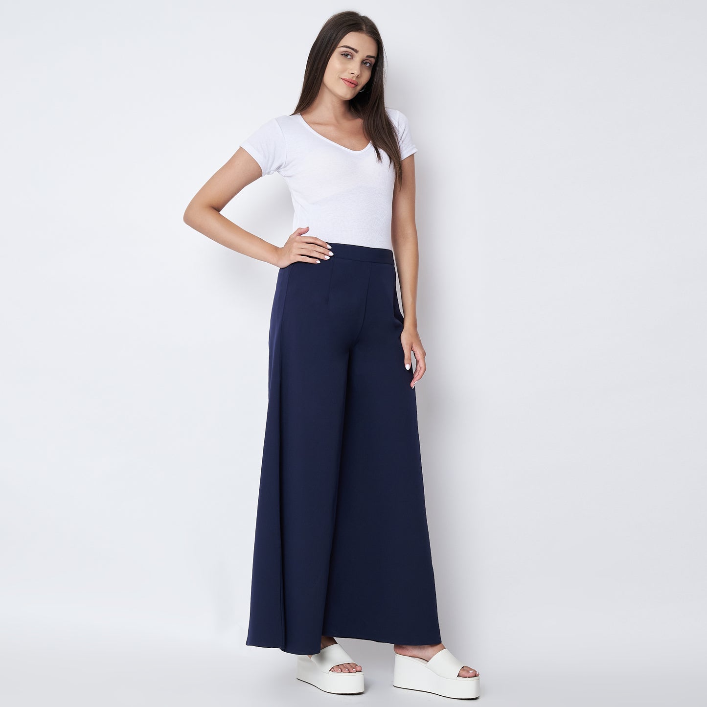 Dark Blue Wide Leg Pants