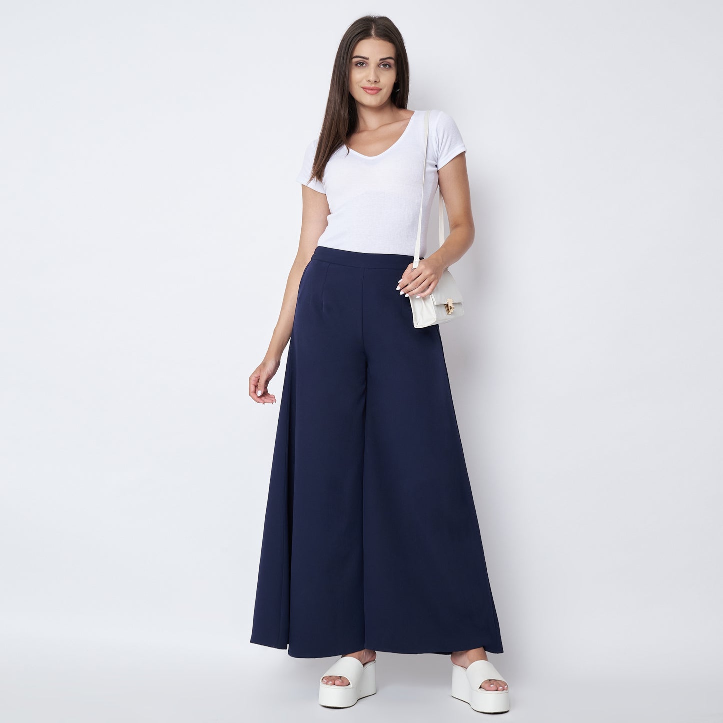 Dark Blue Wide Leg Pants