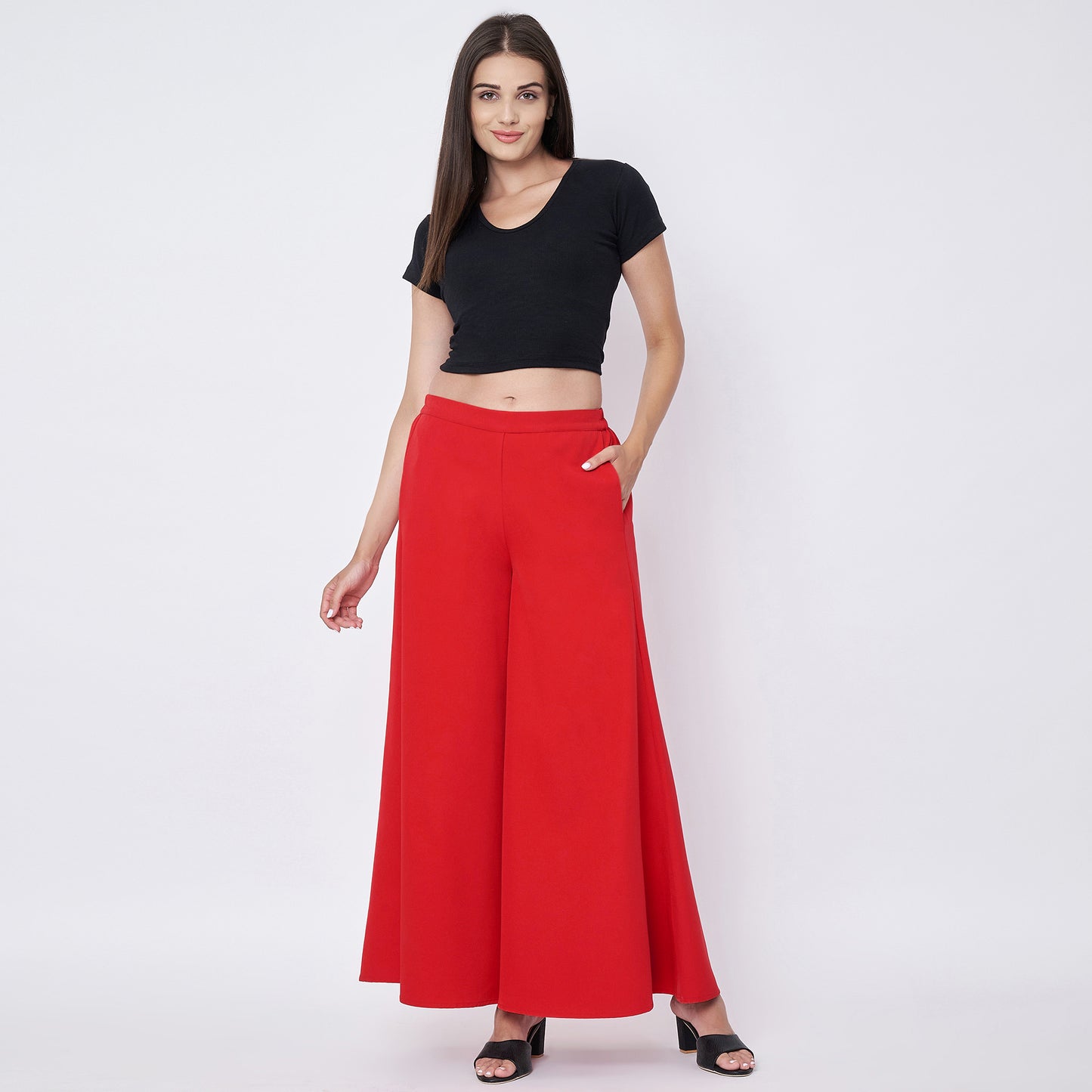 Red Wide Leg Pants