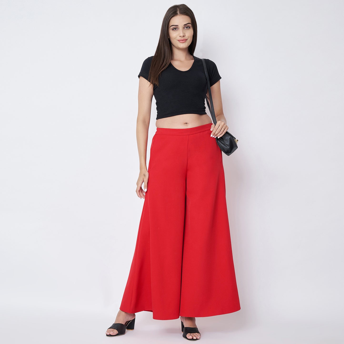 Red Wide Leg Pants