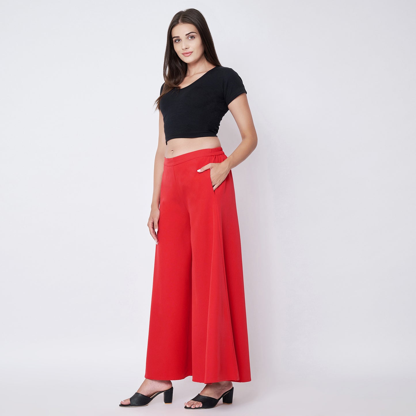 Red Wide Leg Pants