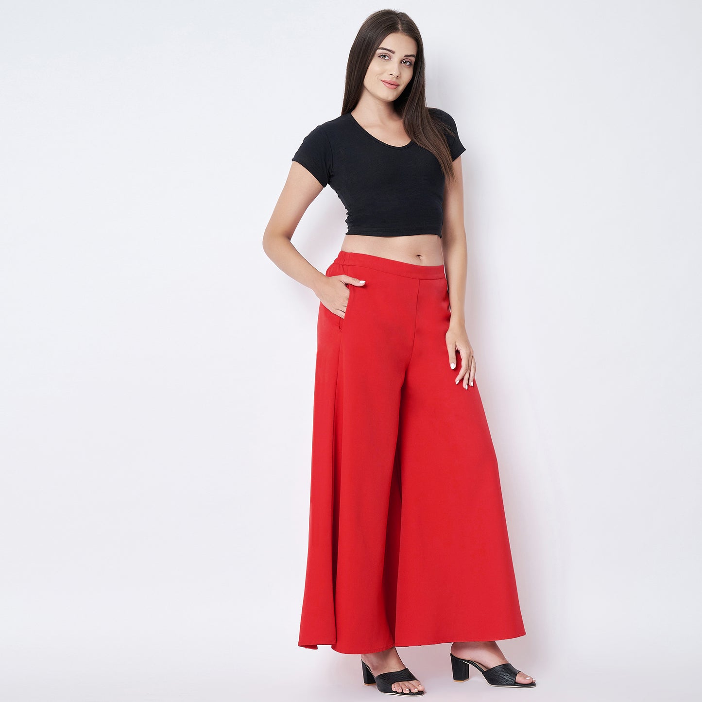 Red Wide Leg Pants