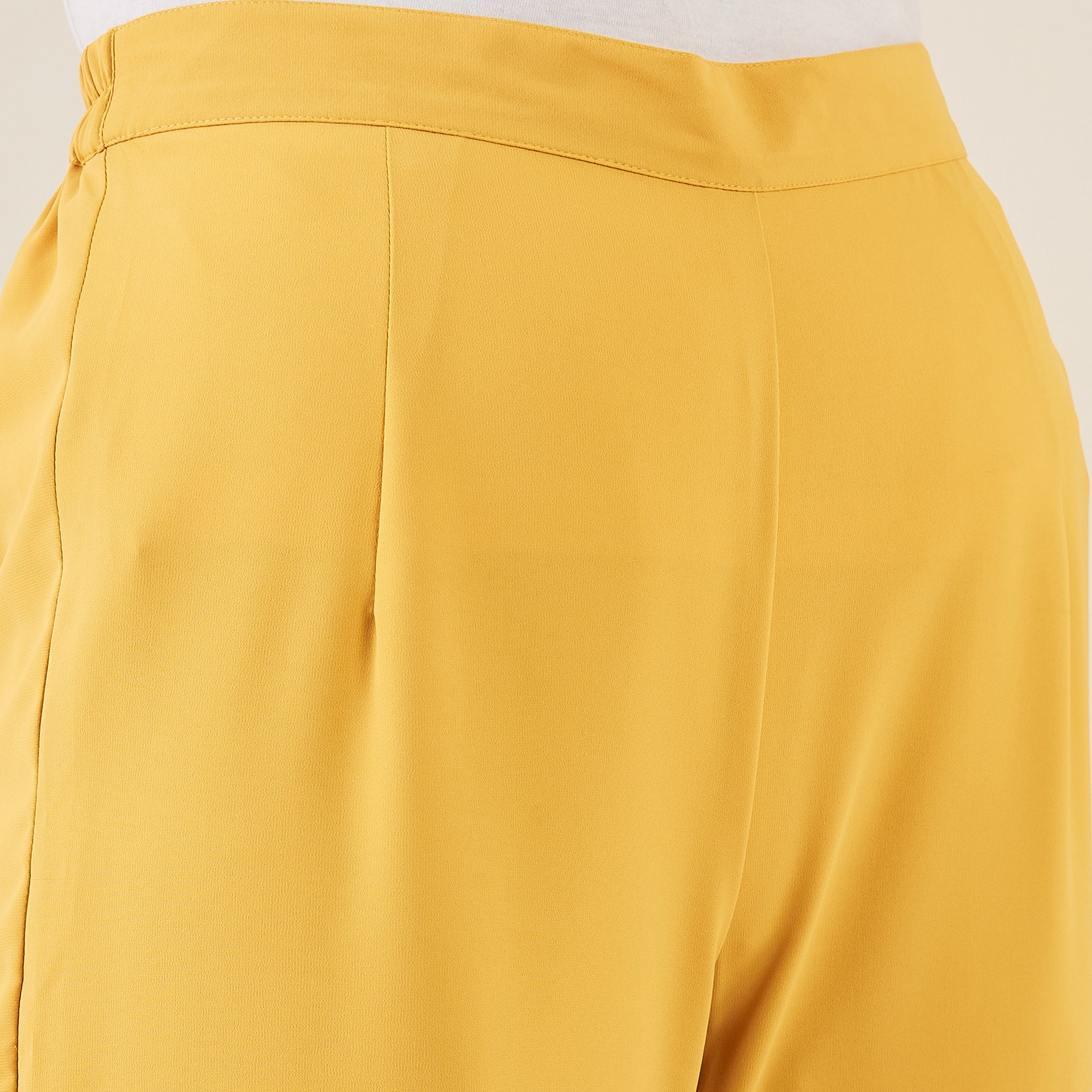 Topshop Asymmetric Waist Wide Leg Trousers In Yellow | ModeSens