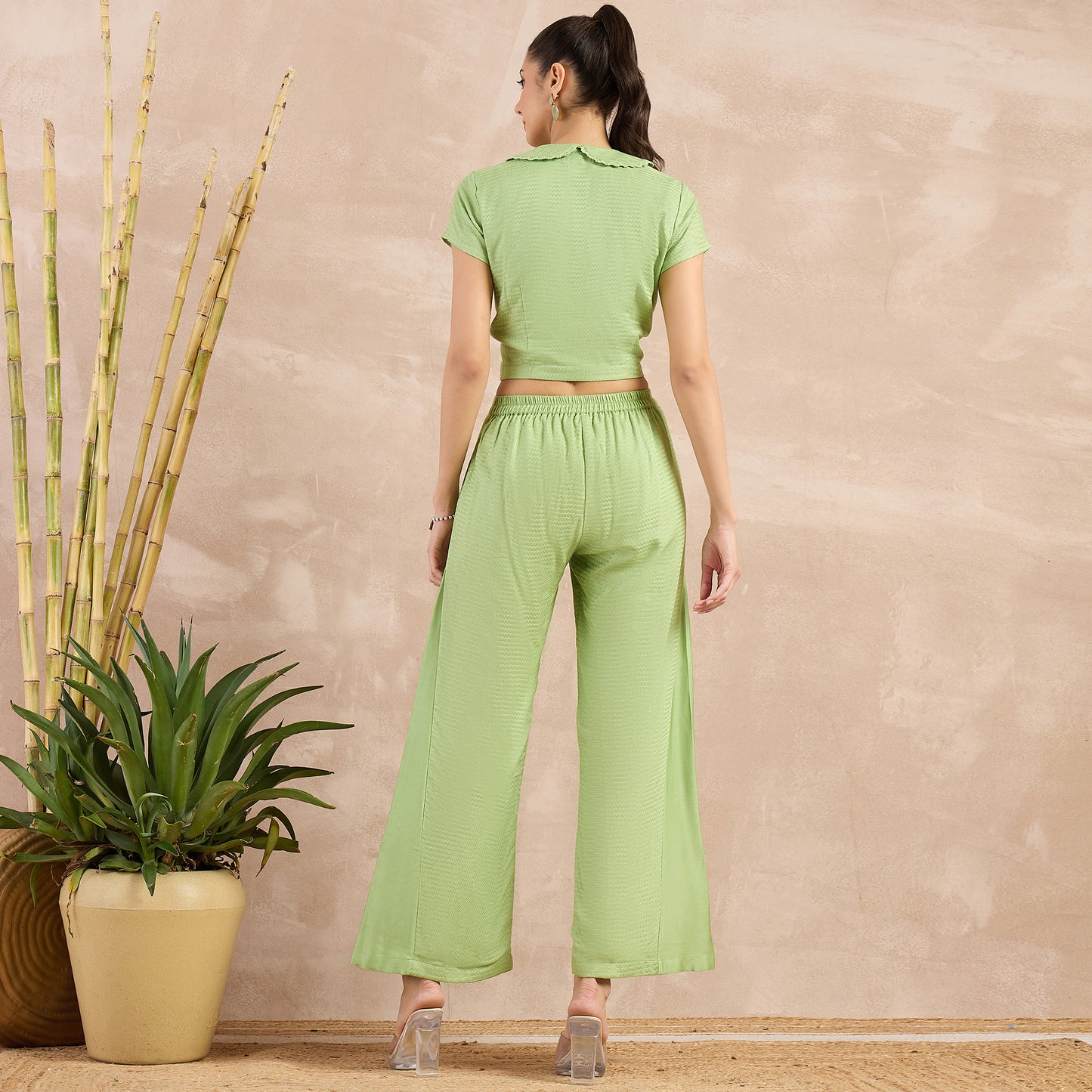 Pastel Green Flared Trouser