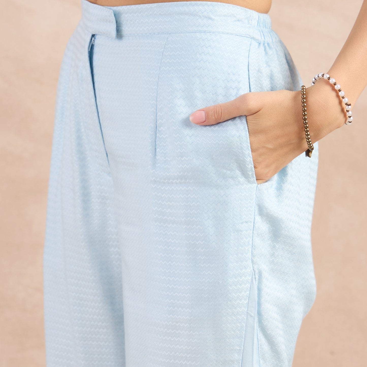 Sky Blue Flared Trouser