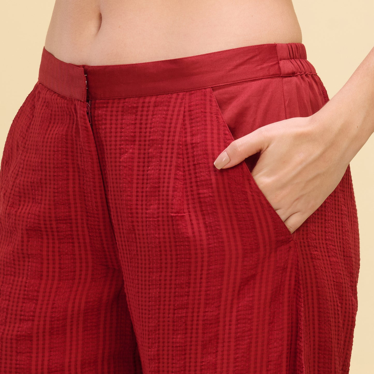 Red Layered Trouser