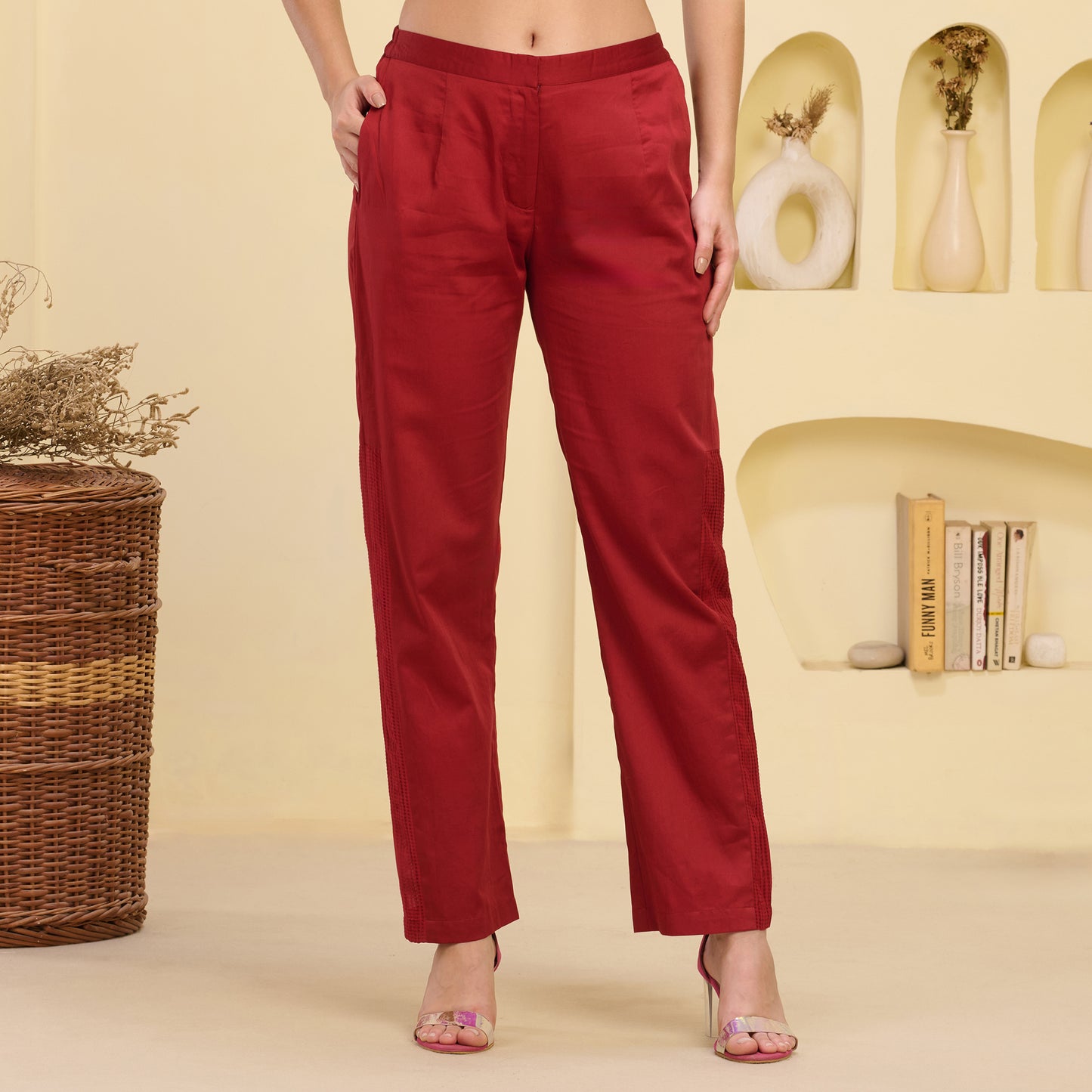 Red Straight Trouser