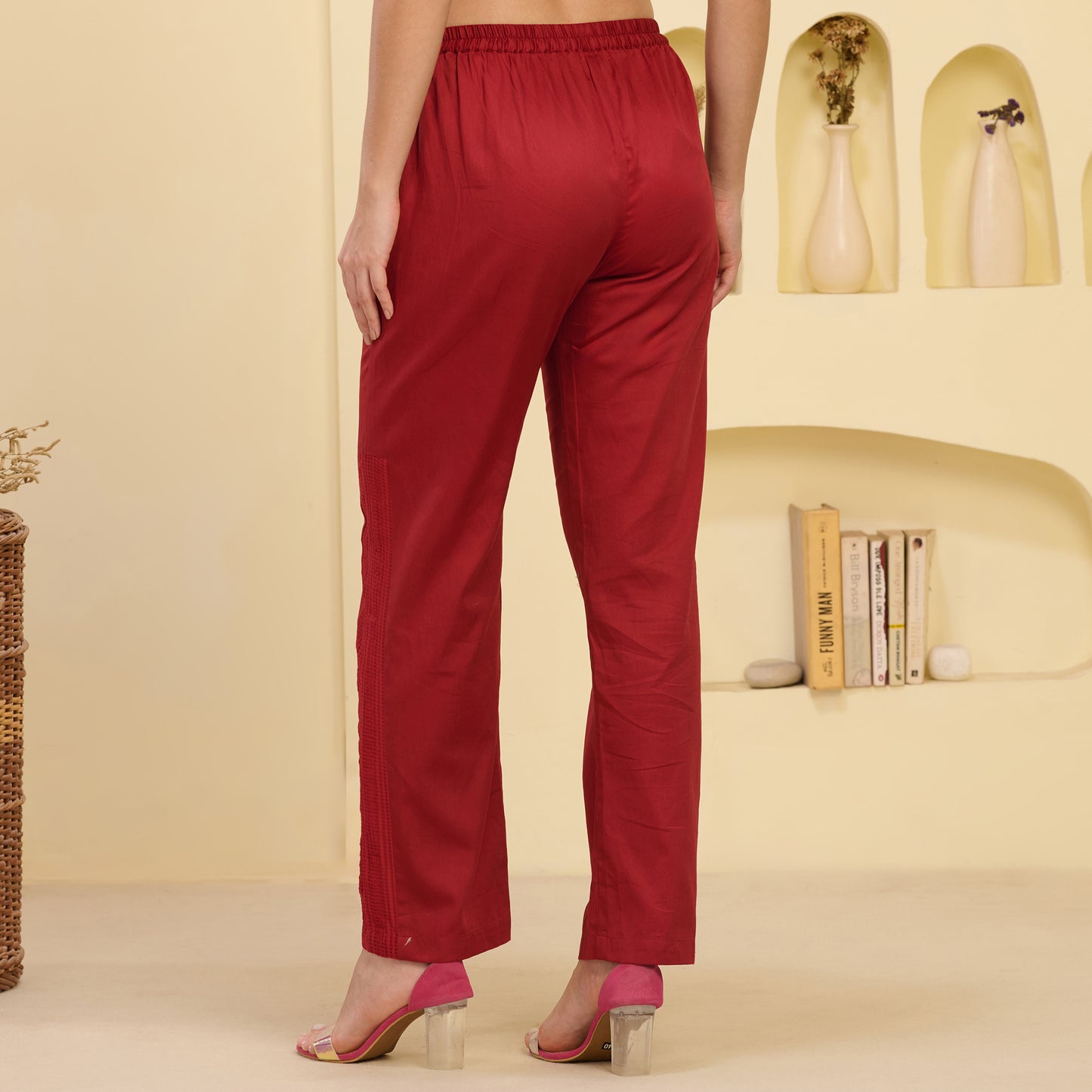 Red Straight Trouser