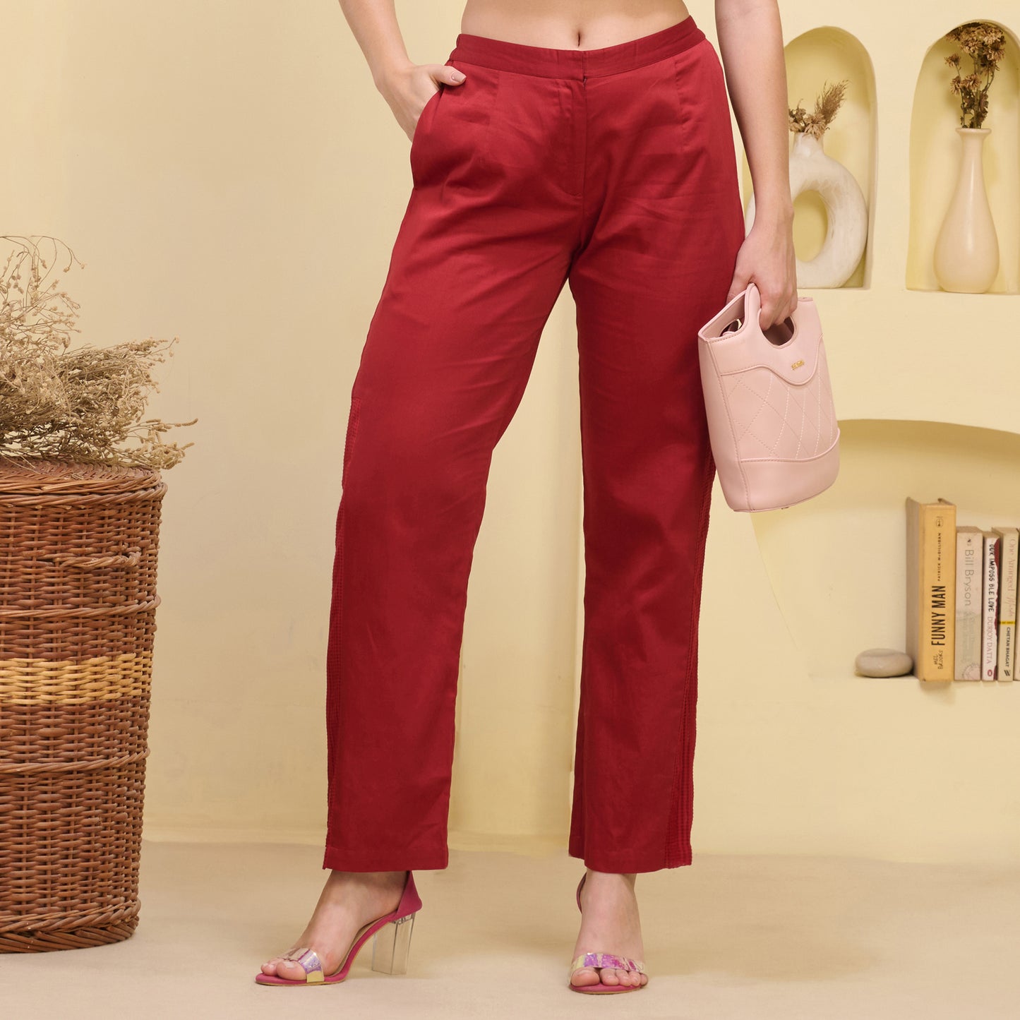 Red Straight Trouser