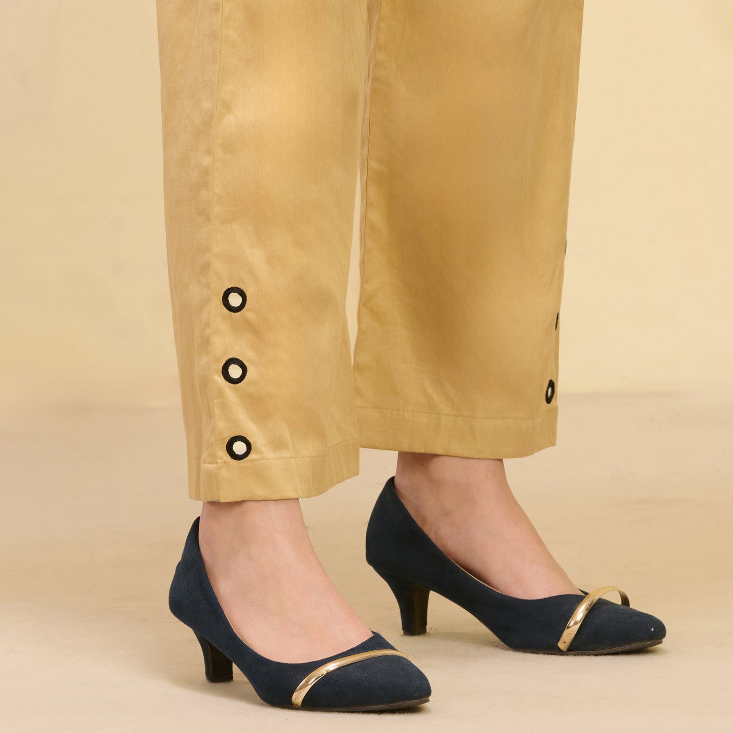 Golden Mirror Hand Embroidered Straight Trouser