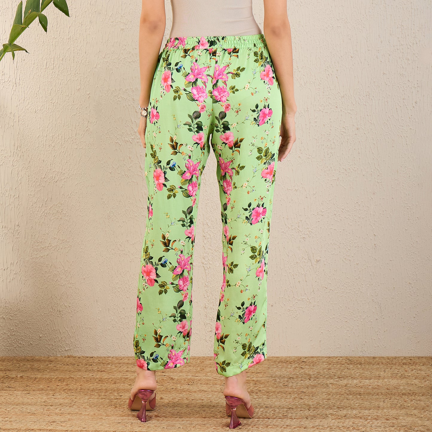 Mint Green and Pink Garden Print Sleeveless Co-ordinate Set