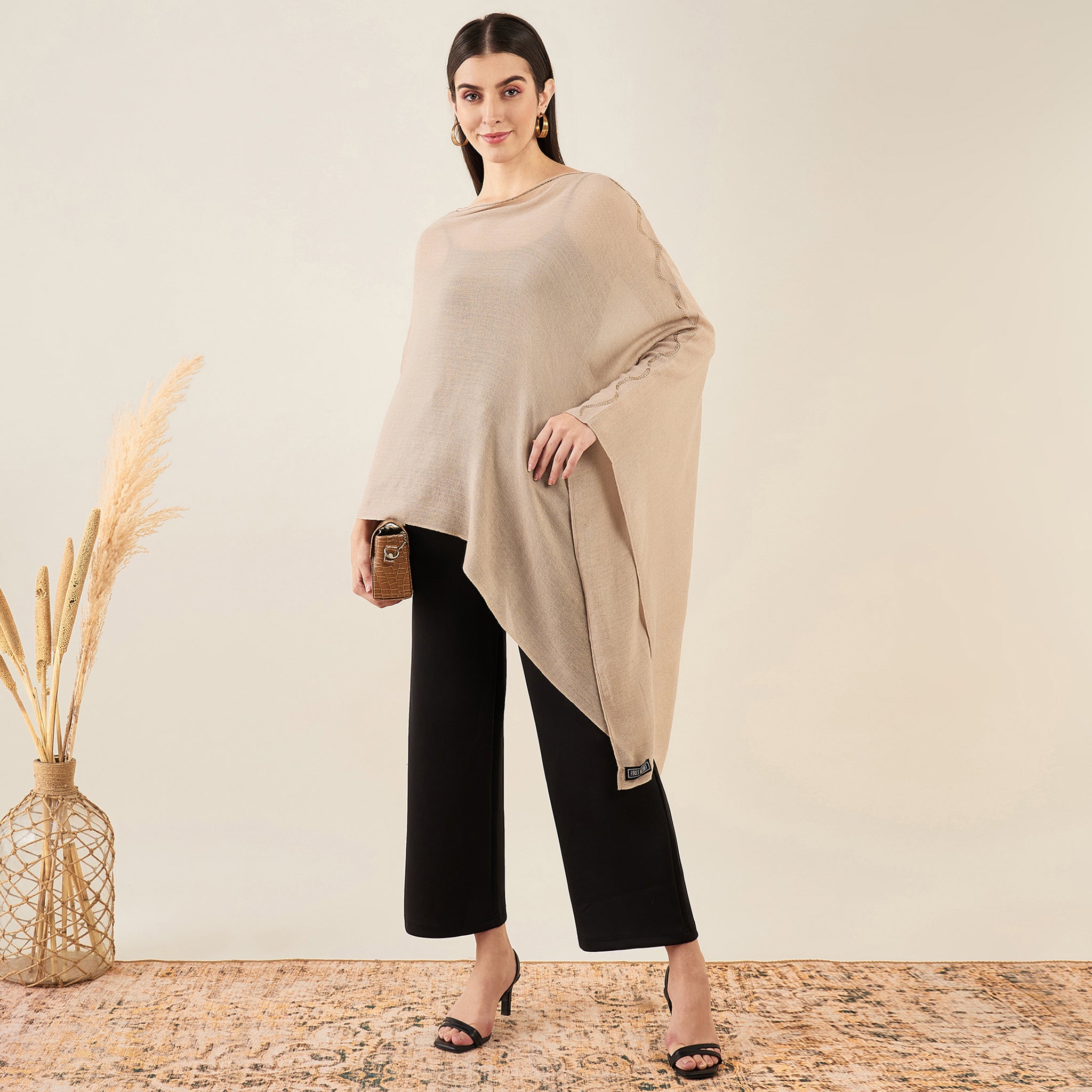 Cashmere shop asymmetrical poncho