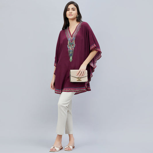 Buy First Resort by Ramola Bachchan First Resort by Ramola Bachchan Classic  Embellished Detail Satin Casual Shirt at Redfynd