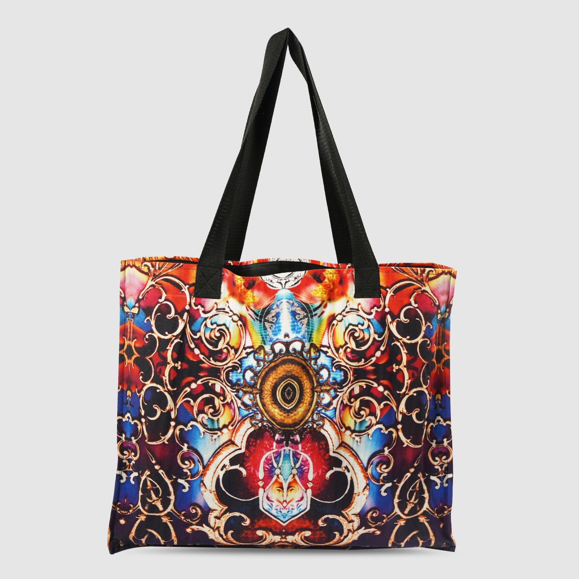 Blue and Magenta Tribal Print Tote Bag – First Resort by Ramola