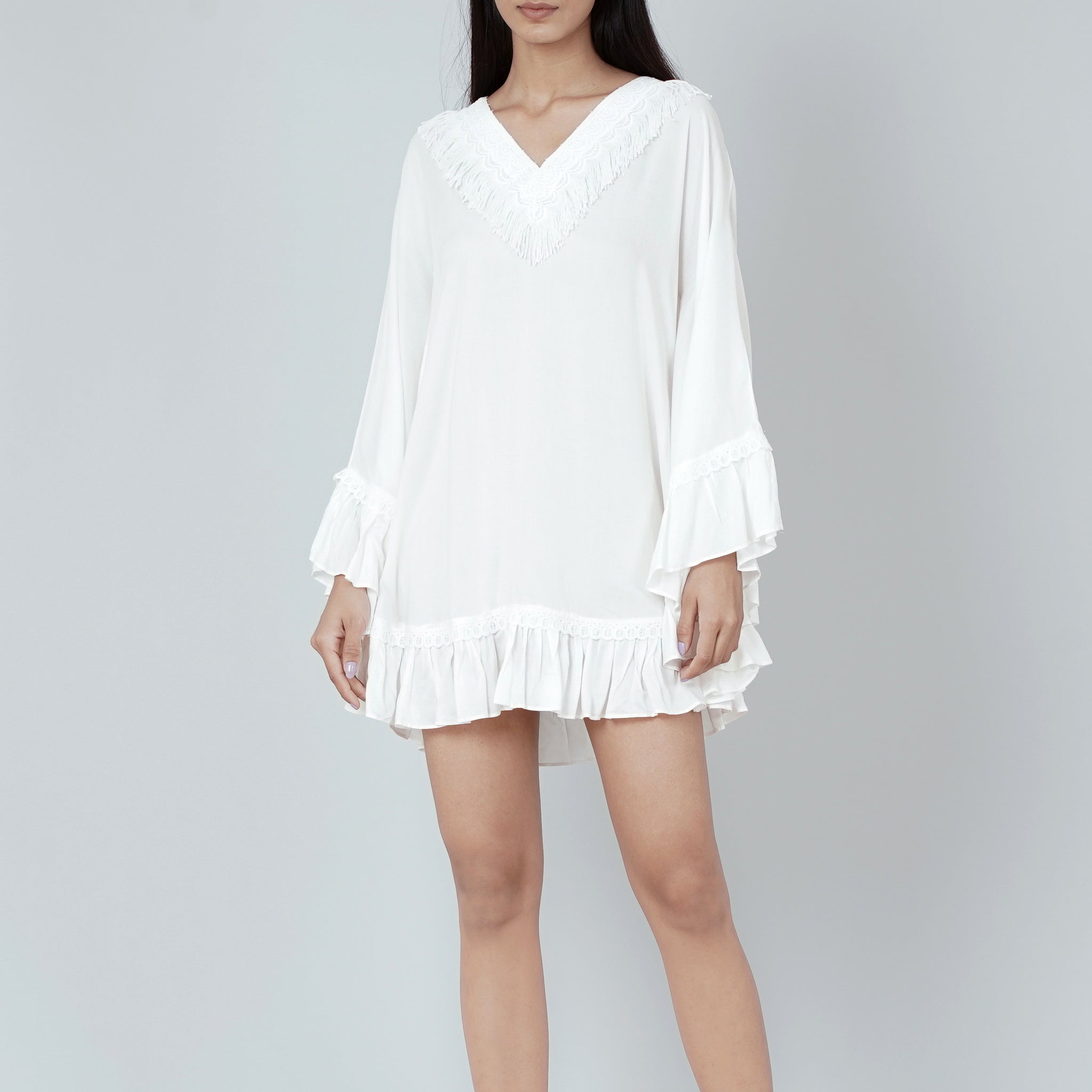 HARPA Women Ruffled White Dress - Buy HARPA Women Ruffled White Dress  Online at Best Prices in India | Flipkart.com