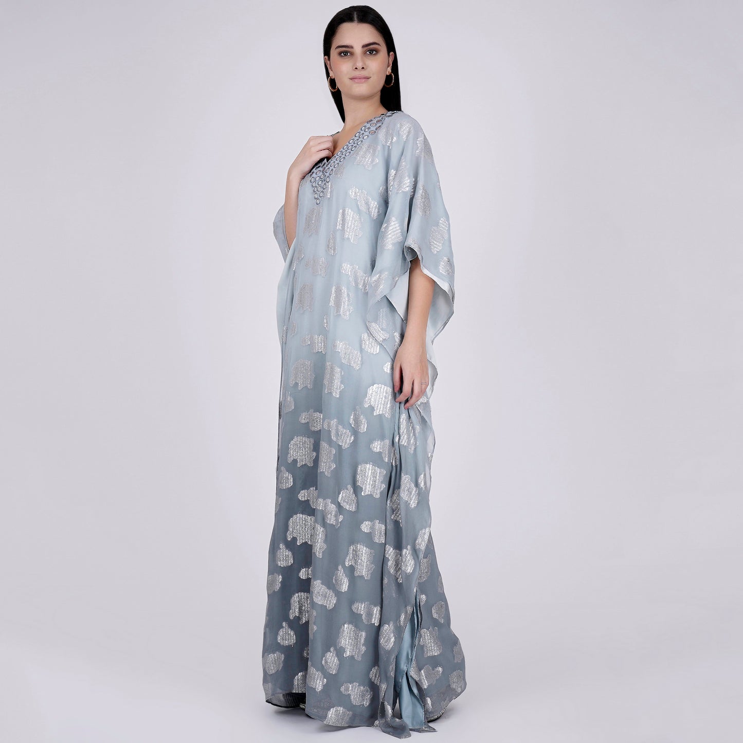 Grey Ombre Full Length Kaftan