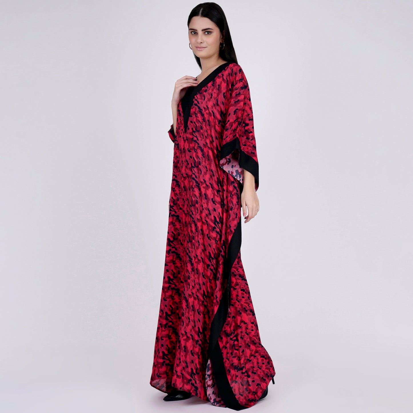 Red Camouflage Full Length Kaftan