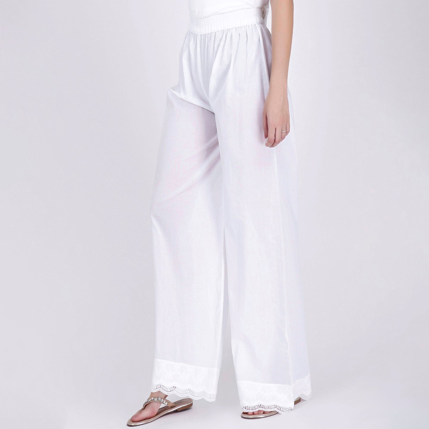 White Wide Leg Pants