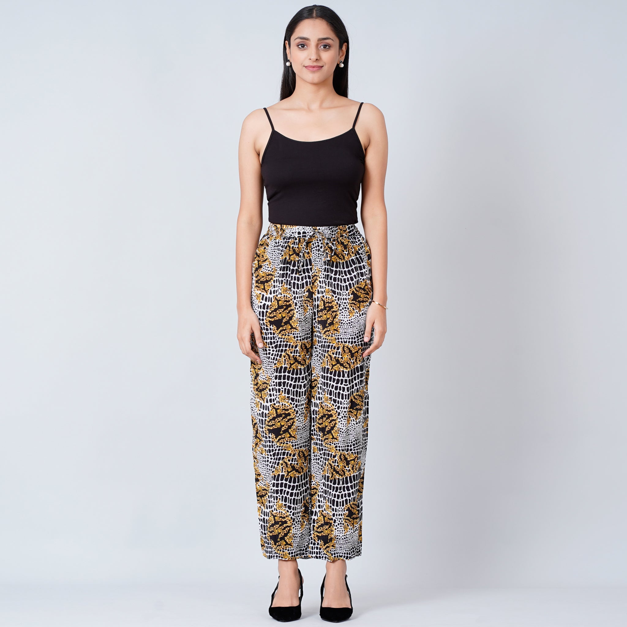 Buy Rosatro Women Trouser Regular fit,Ladies Women Leopard Print High Waist Wide  Leg Trousers Casual Pants for Summer Formal/Casual Wear at Amazon.in