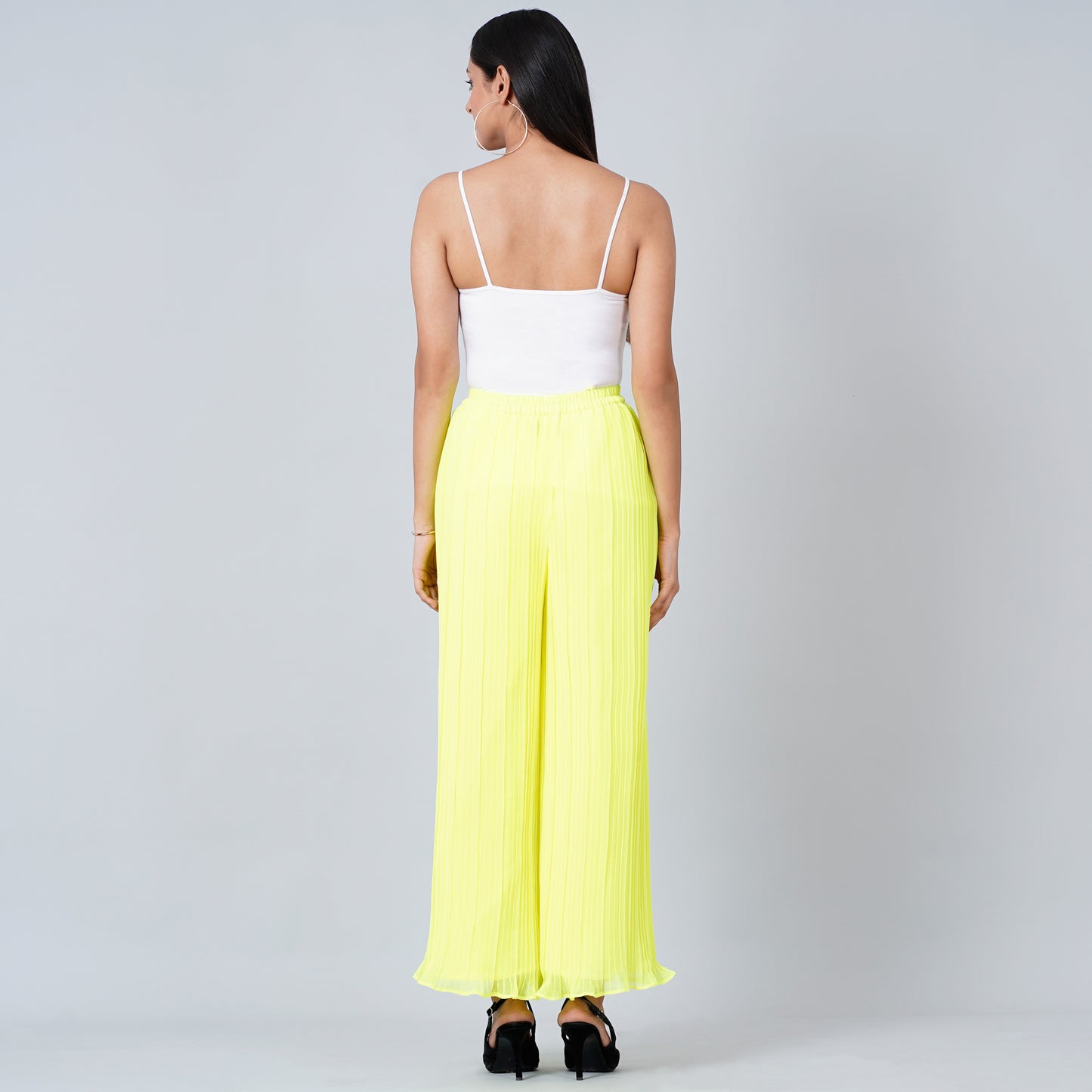 Neon Green Pleated Palazzo