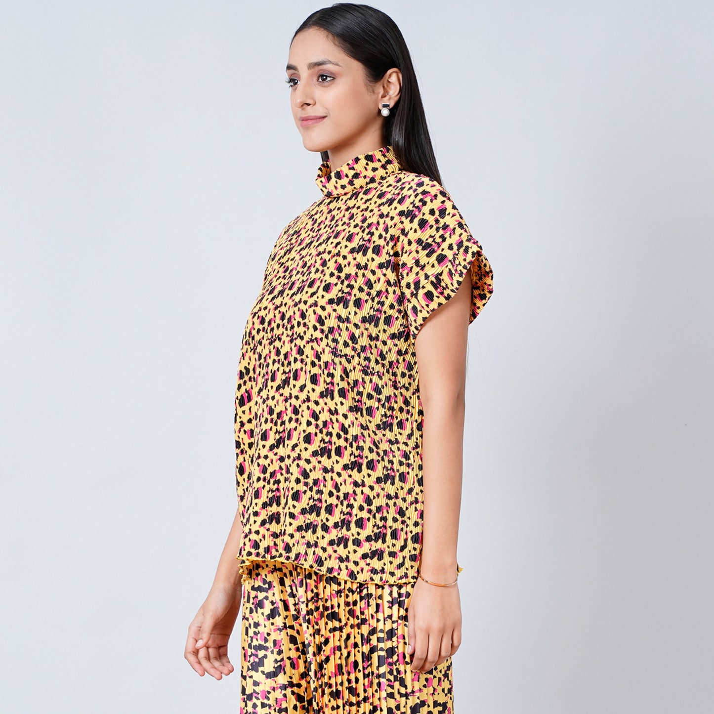 Yellow Animal Print Top